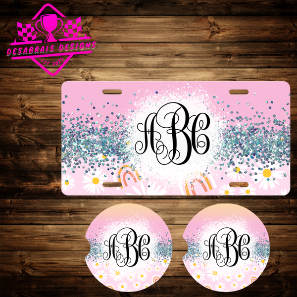 Pastel Pink W/ Daisies Sparkle Bundle