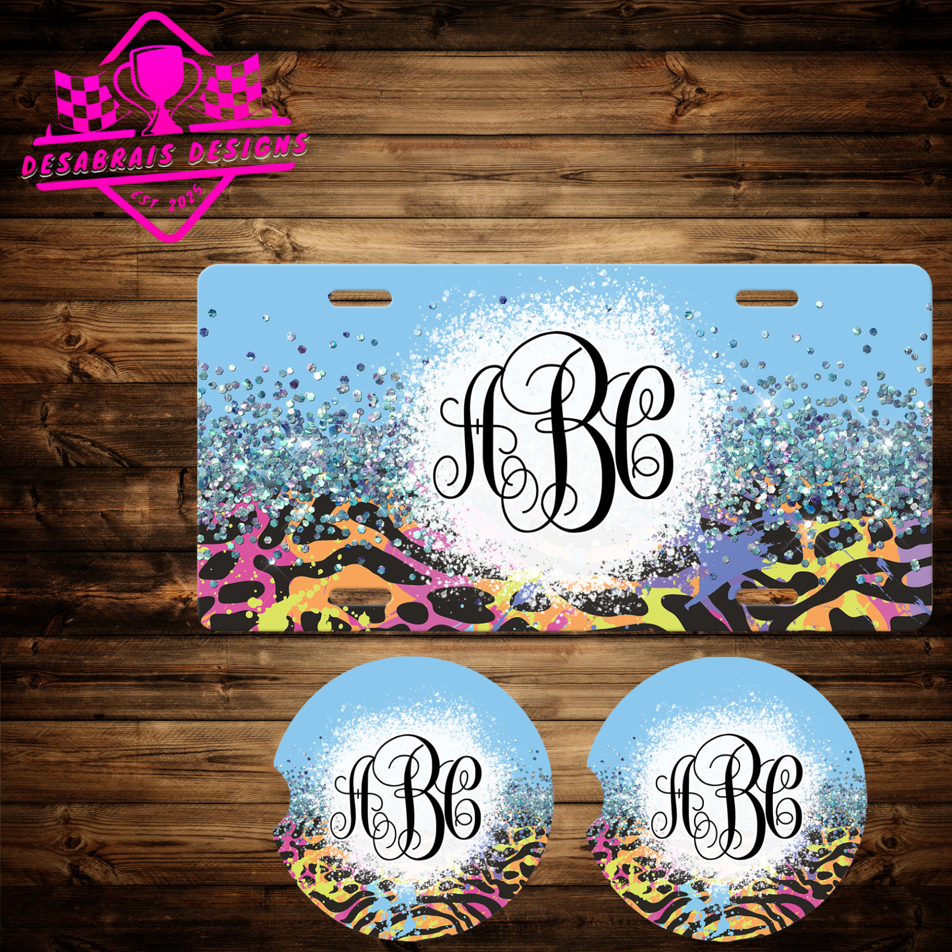 Blue Rainbow Cheeta Sparkle Bundle