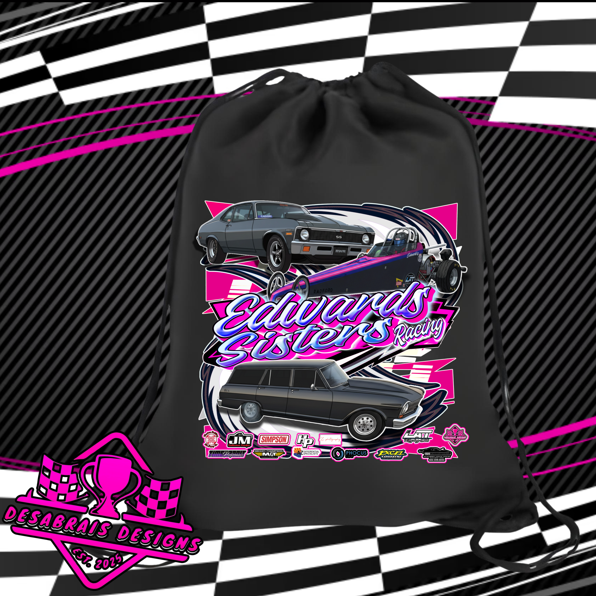 Edwards Sisters Drawstring Bag