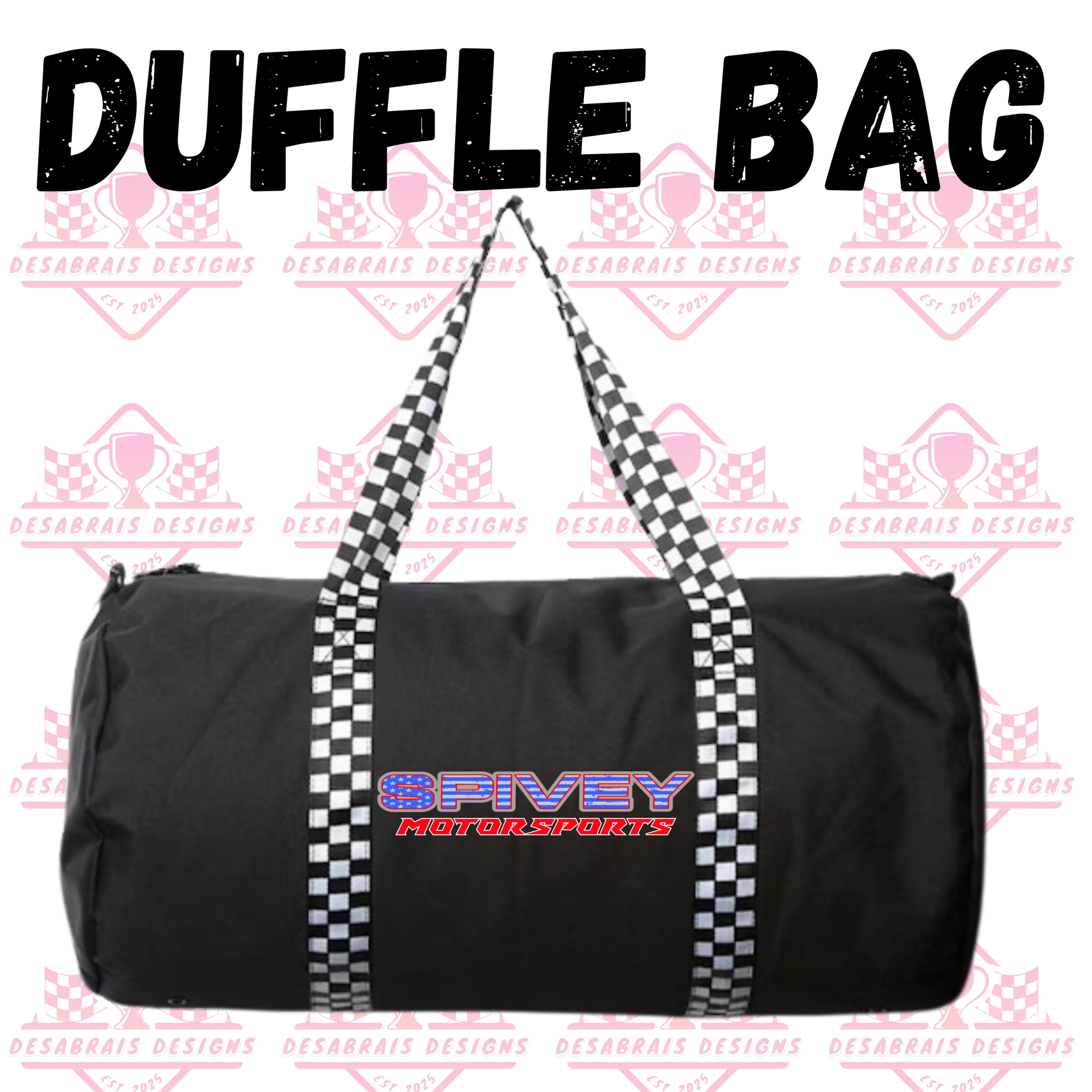 Spivey Motorsports Checkered Flag Duffle Bag