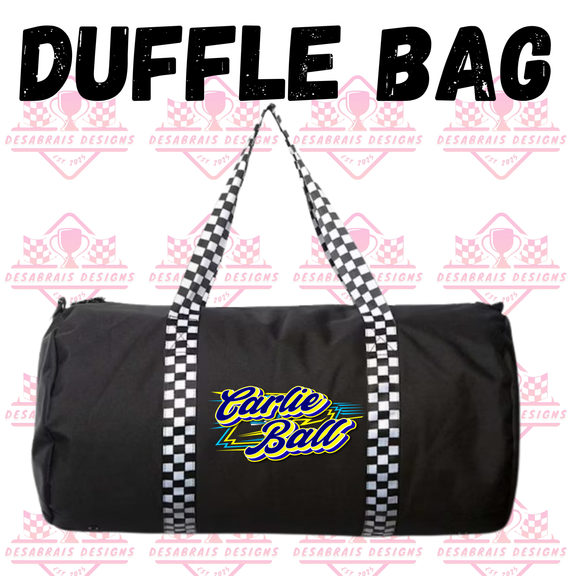 Carlie Ball Checkered Flag Duffle Bag