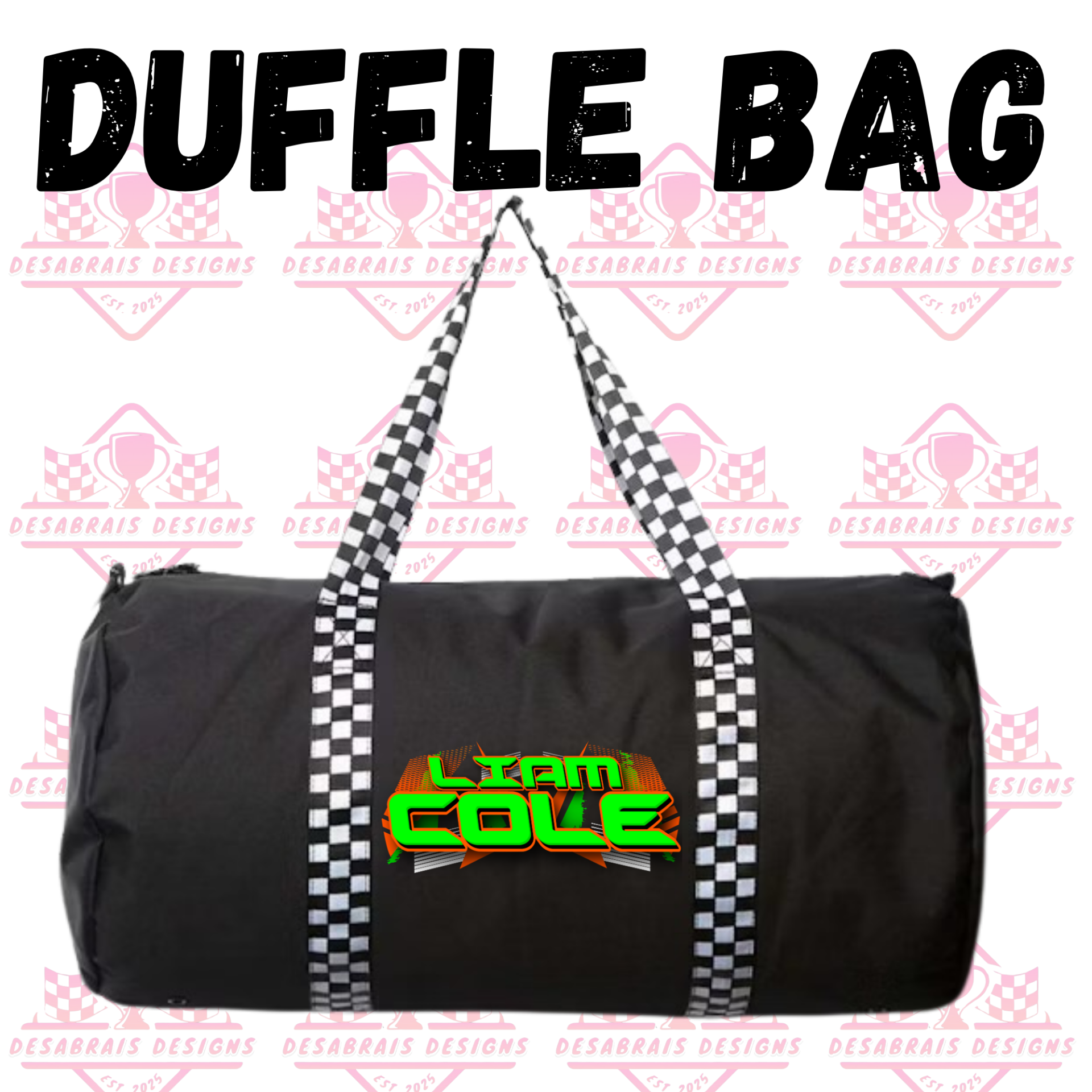 Liam Cole Checkered Flag Duffle Bag