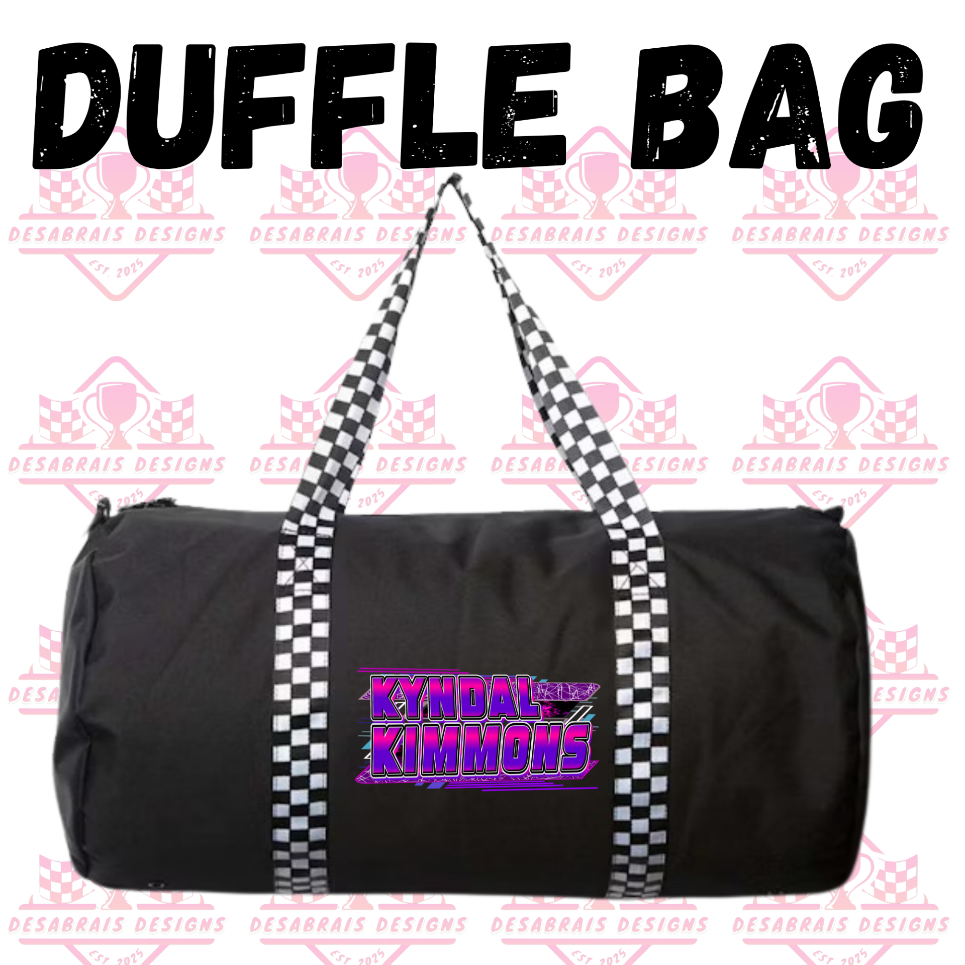 Kyndal Kimmons Checkered Flag Duffle Bag