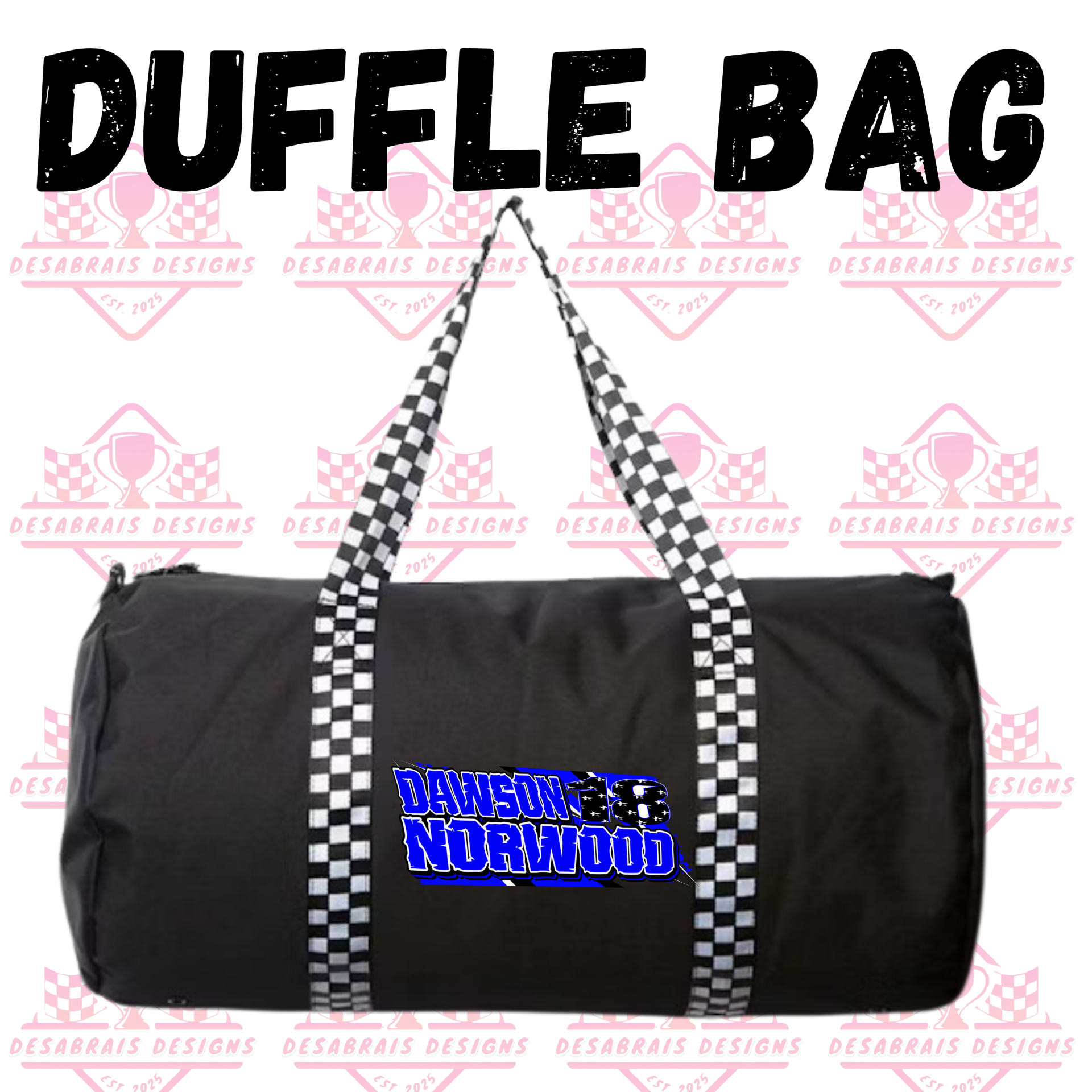 Dawson Norwood Checkered Flag Duffle Bag