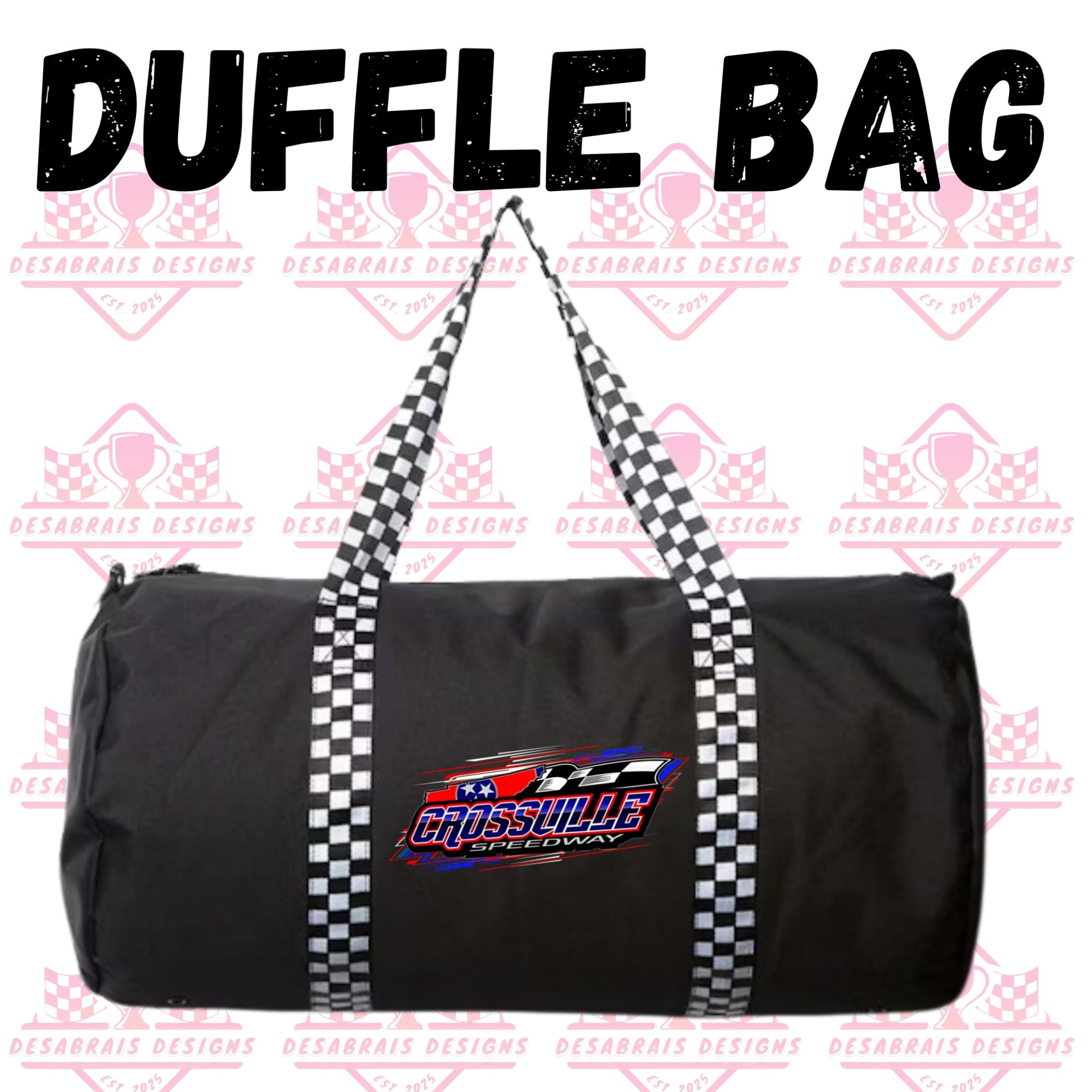 Crossville Speedway Checkered Flag Duffle Bag