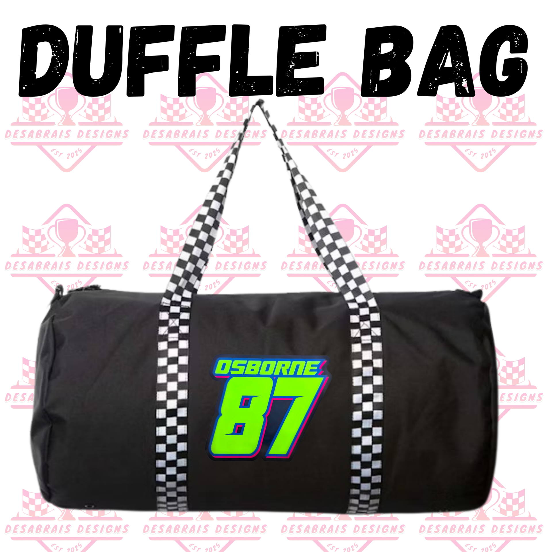 Osborne Motorsports Checkered Flag Duffle Bag