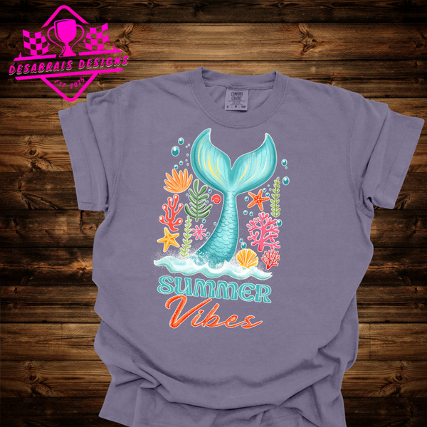 Summer Vibes Mermaid Tail Plus Size Tee