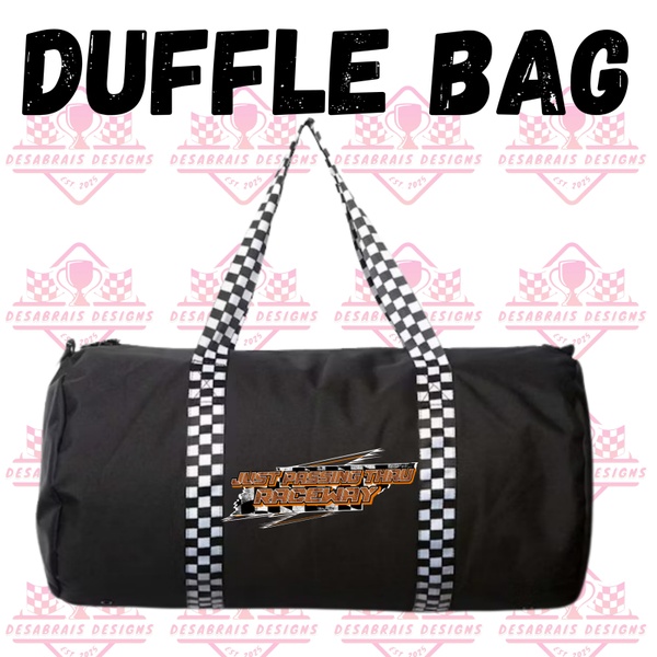 Just Passing Thru Raceway Checkered Flag Duffle Bag
