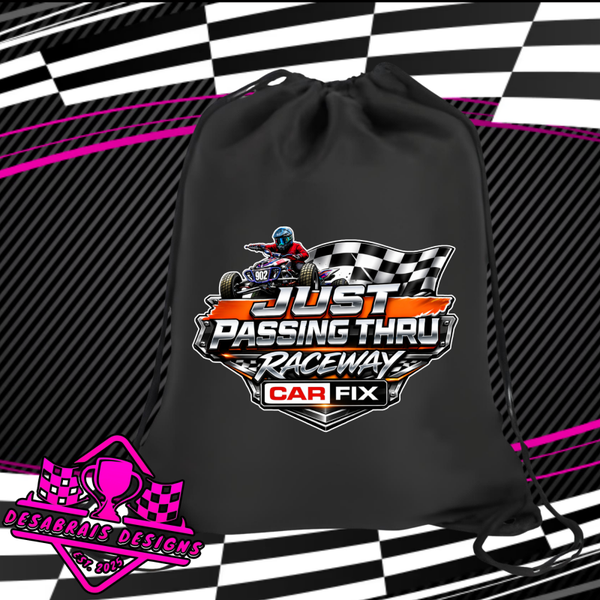 Just Passing Thru Logo Drawstring Bag