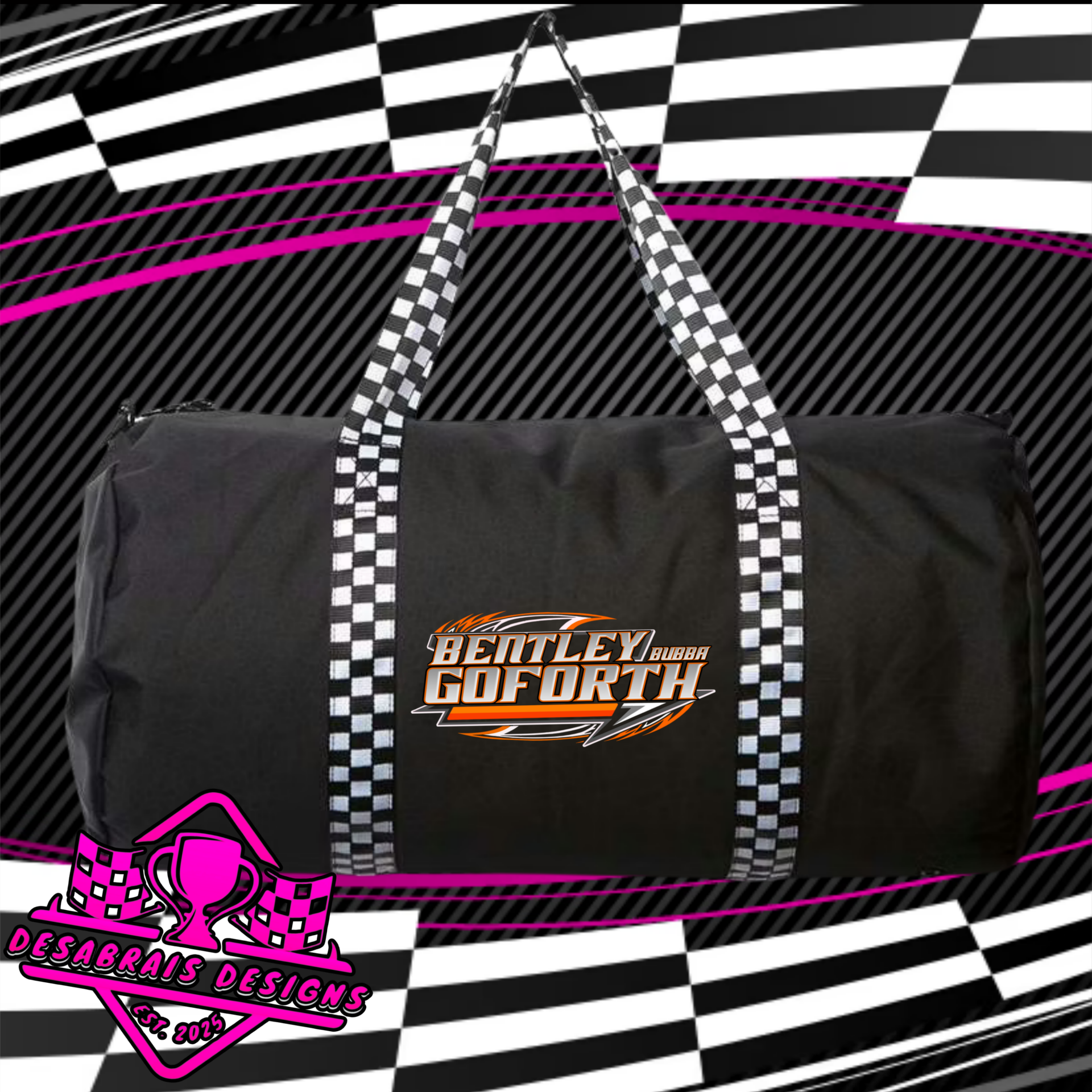 Bentley Goforth Checkered Flag Duffle Bag