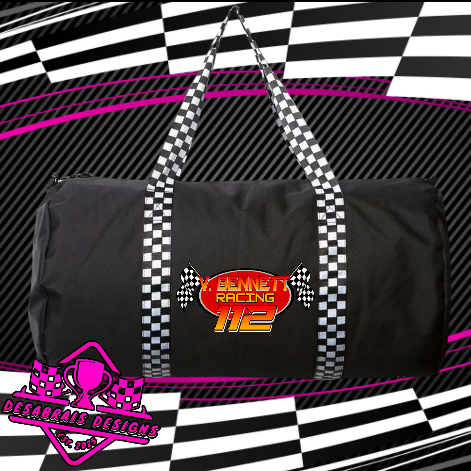 Vinny Bennett Checkered Flag Duffle Bag