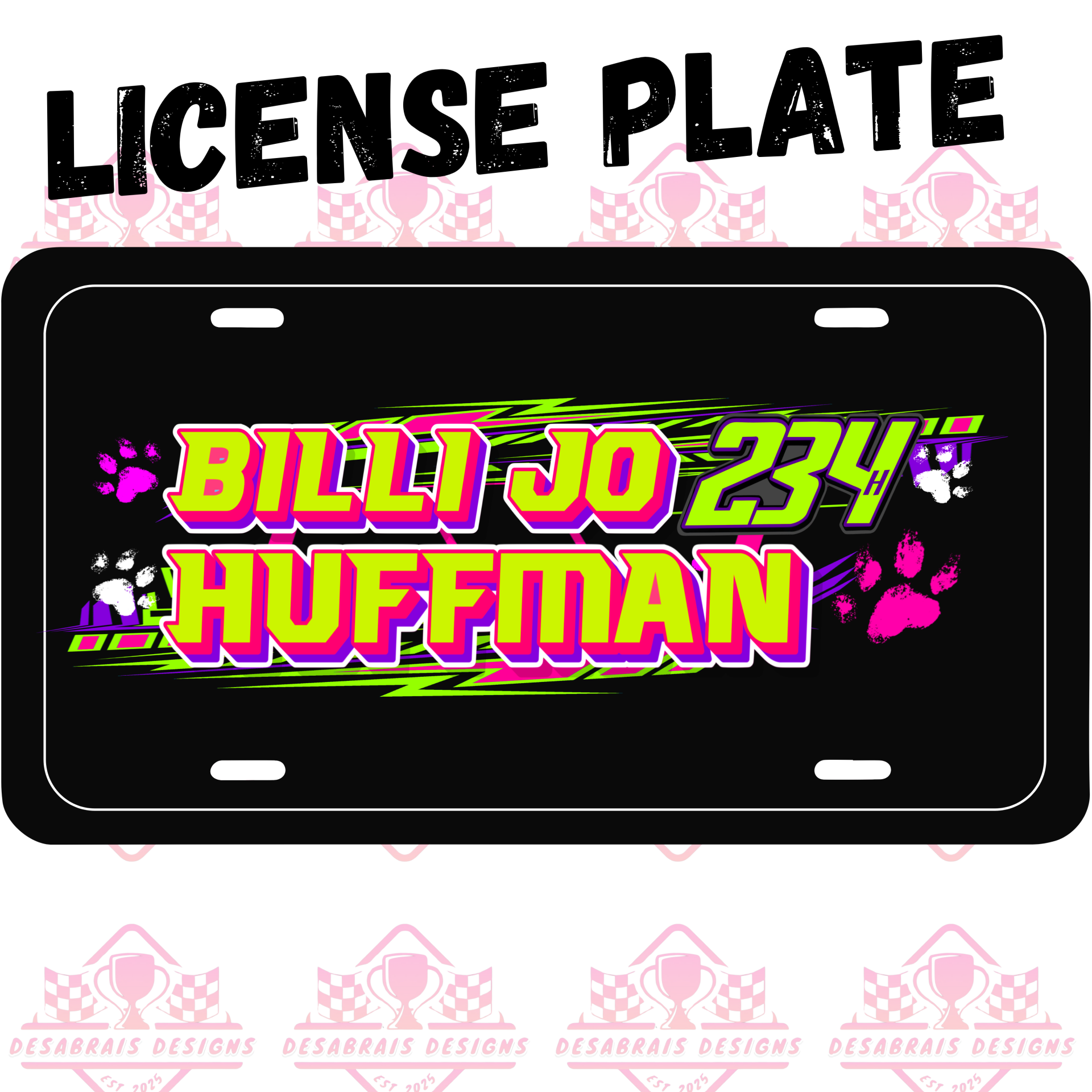 Billi Jo Huffman License Plate