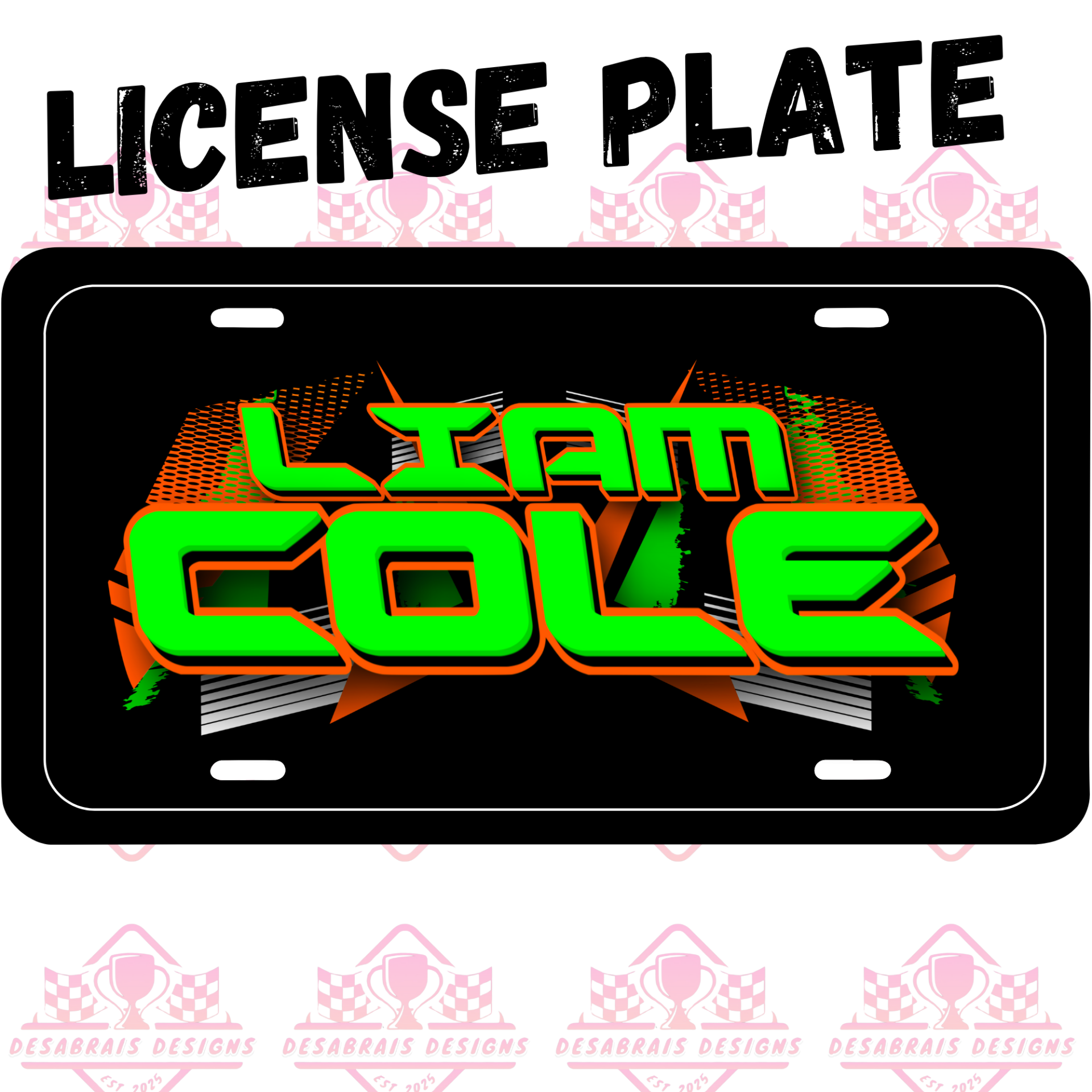 Liam Cole License Plate