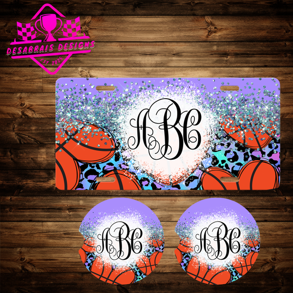 Basket Ball Hearts Purple Sparkle Bundle