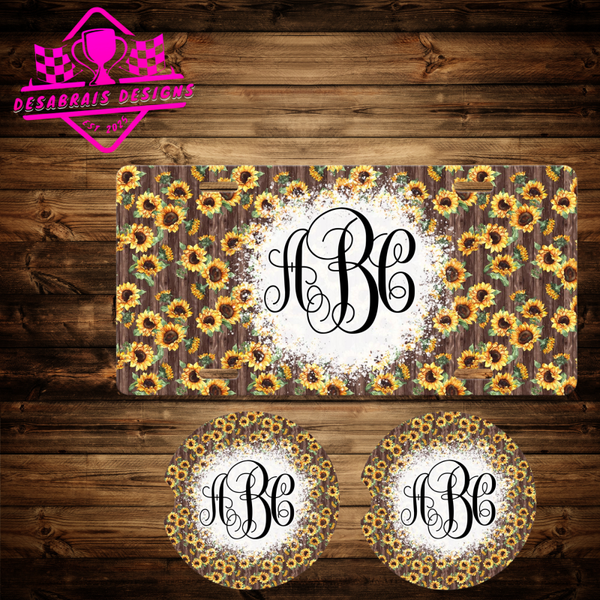Sunflower Wood Background Bundle