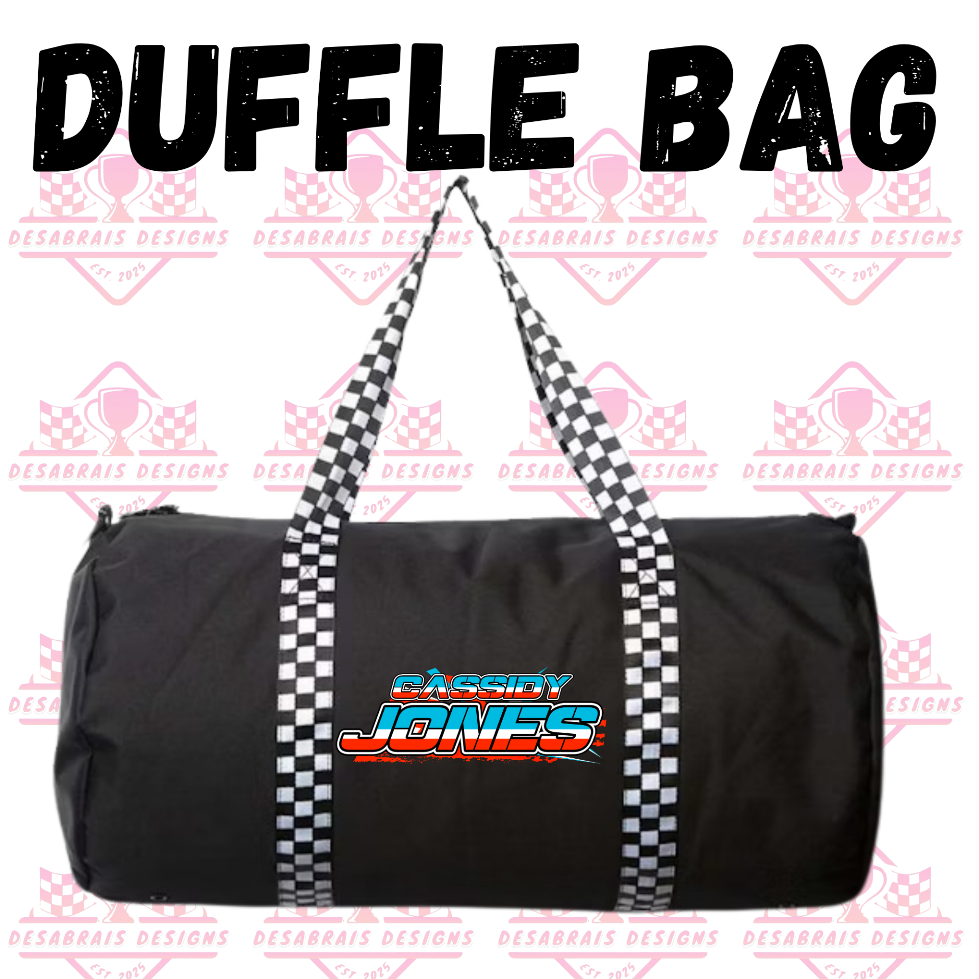 Cassidy Jones Checkered Flag Duffle Bag