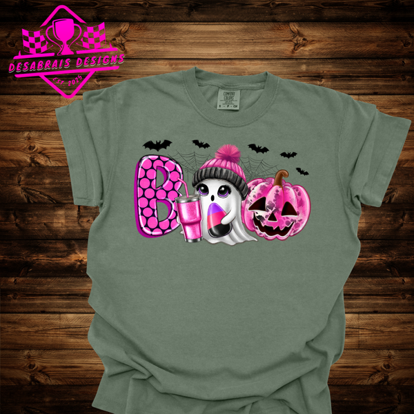 Boo Beanie Ghost Comfort Color Fall Tee