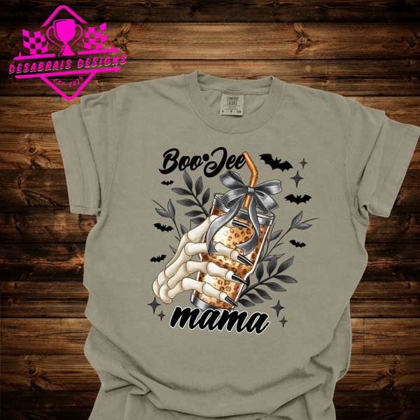 Boo-Jee Mama Black Lettering Comfort Color Fall Tee