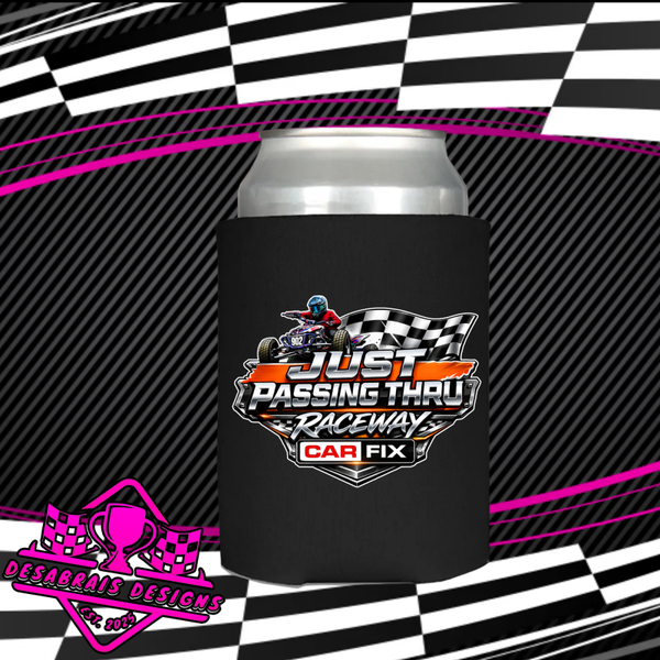 Just Passing Thru Logo Koozies
