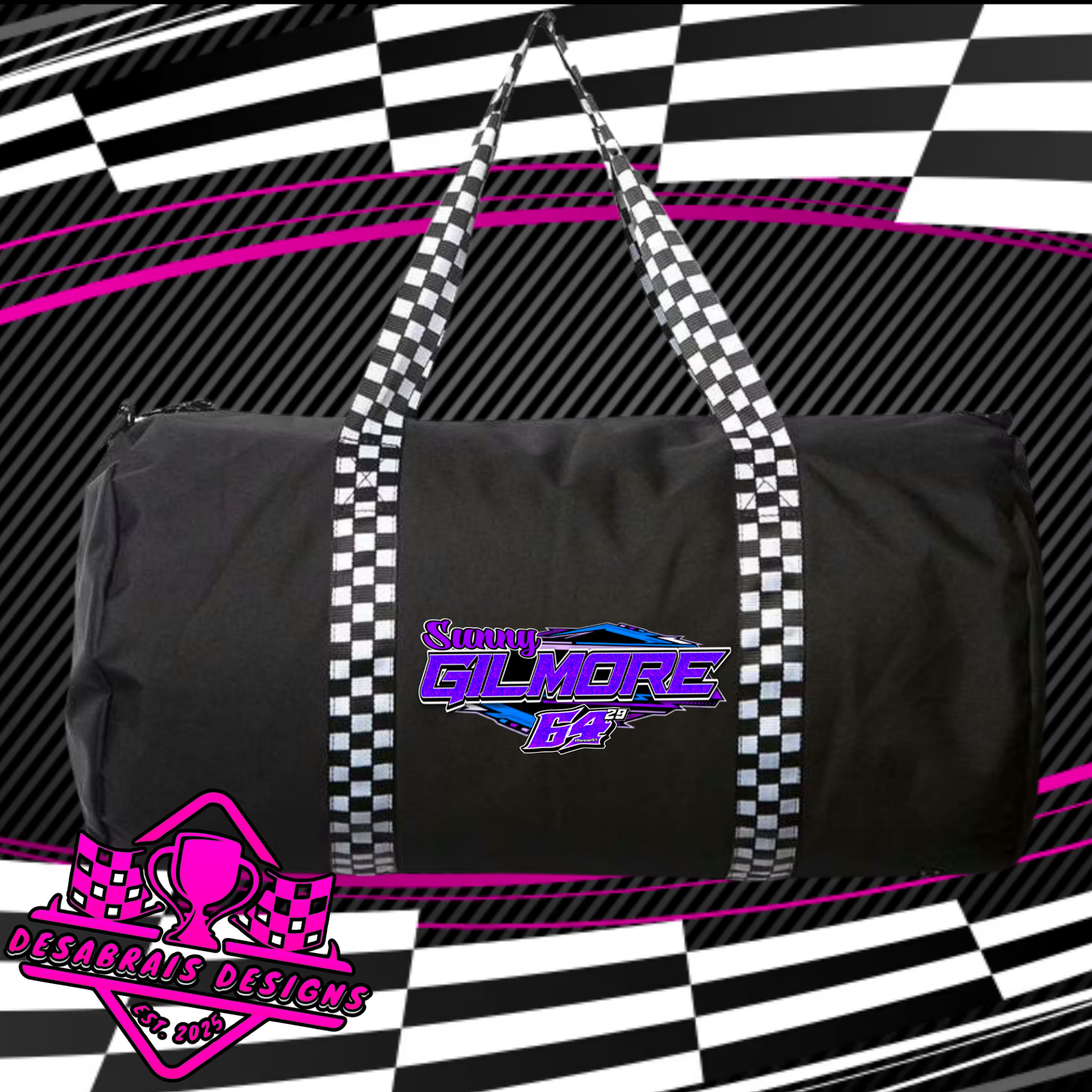 Sunny Gilmore Checkered Flag Duffle Bag