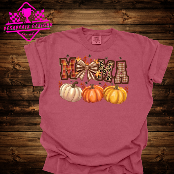 Mama 3 Pumpkin Comfort Color Fall Tee