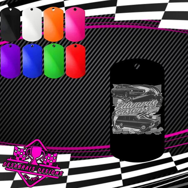 Edwards Sisters Racing Dog Tag Necklace