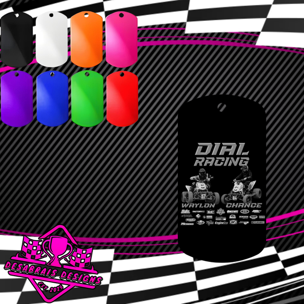 Dial Racing Dog Tag Necklace