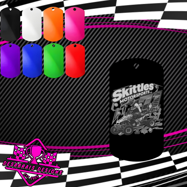 Skittles Motorsports Dog Tag Necklace