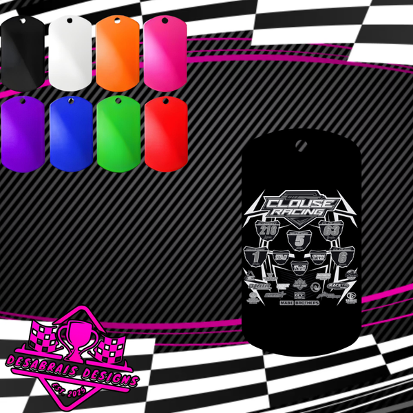 Clouse Racing Dog Tag Necklace