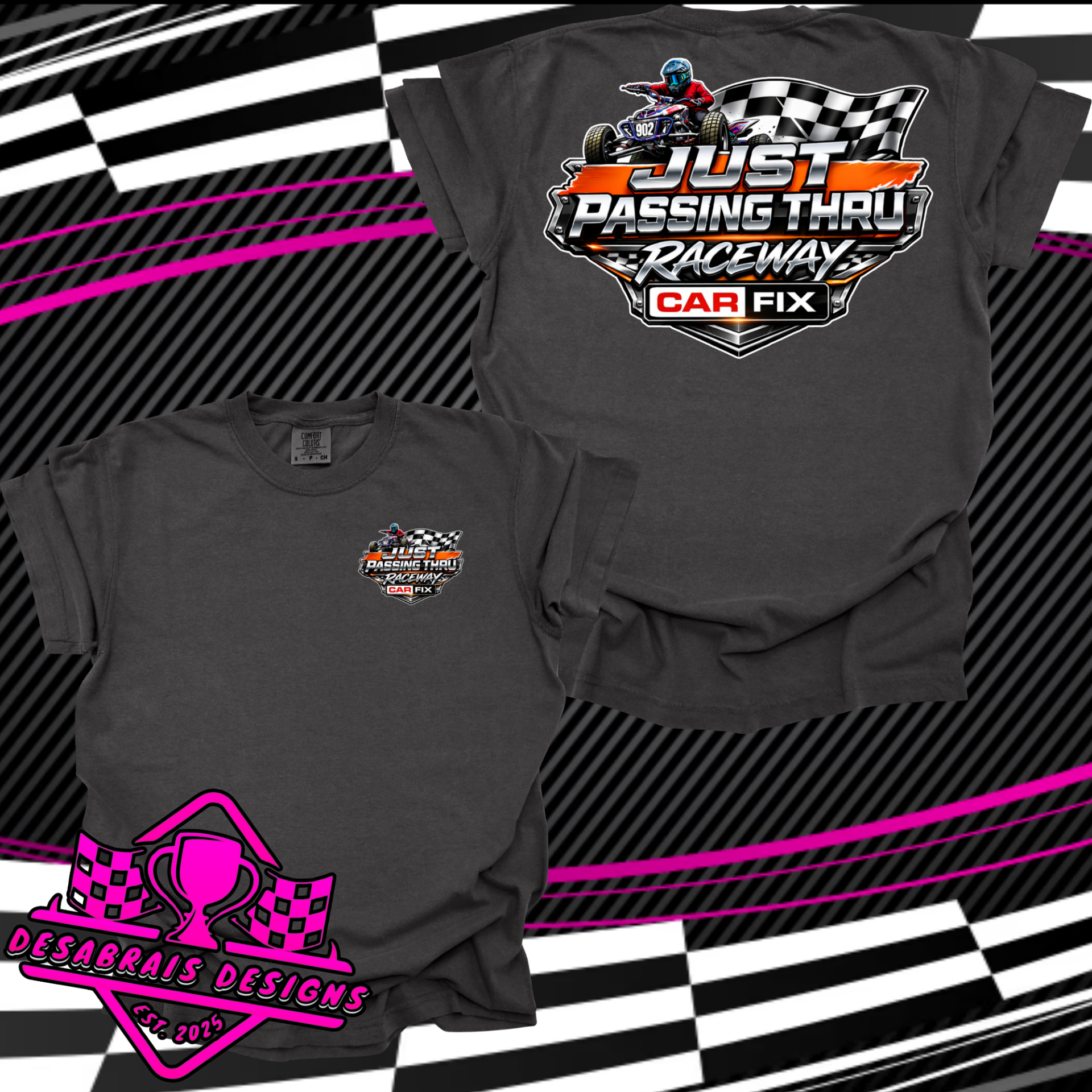 Just Passing Thru Logo. Comfort Color Tees