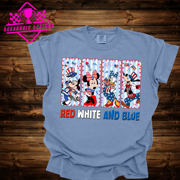 Mick Rec RWB #7 Comfort Color Plus Size Tee