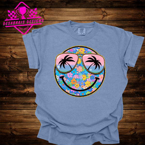 Summer Smiley Comfort Color Plus Size Tee