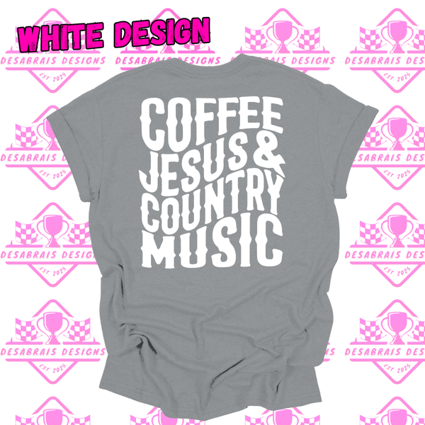 Coffee, Jesus, Country Music Plus Size Tee