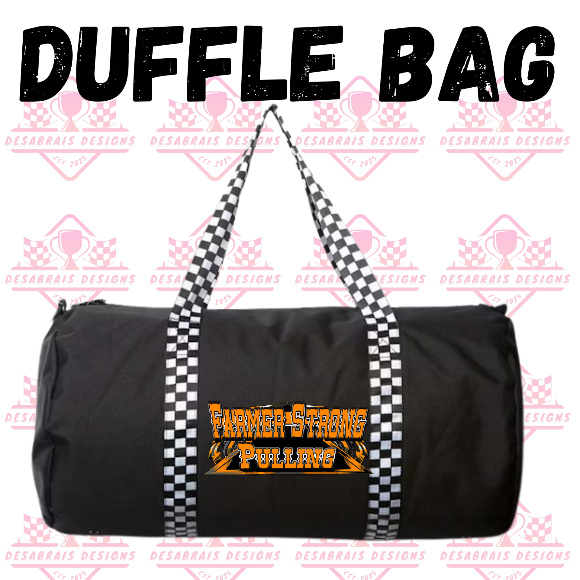 Farmer Strong Checkered Flag Duffel Bag