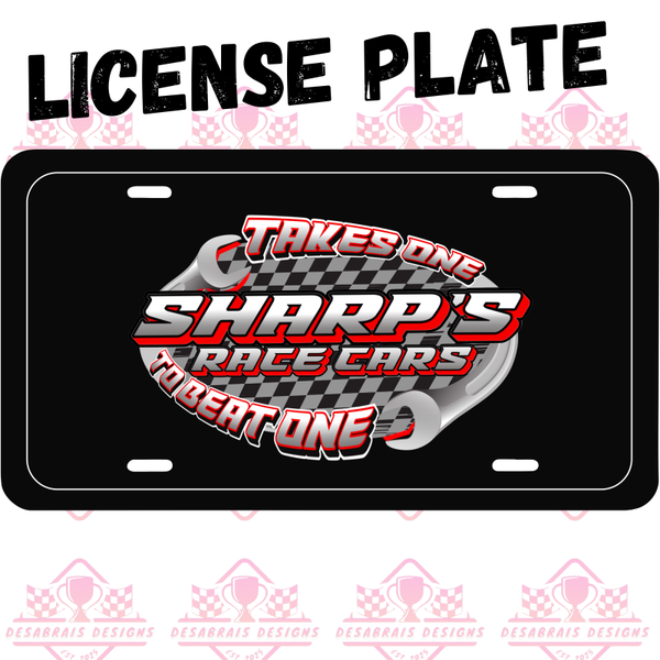 Sharp's Race Car License Plate