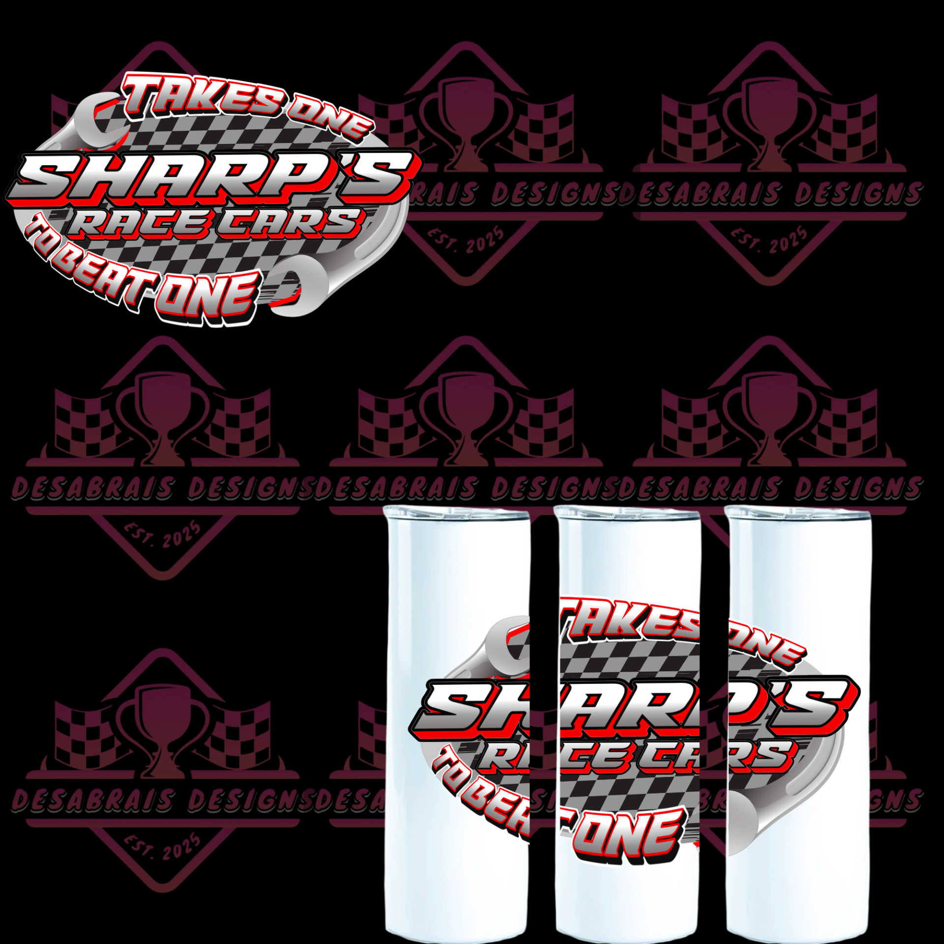 Sharp's Race Cars Tumblers