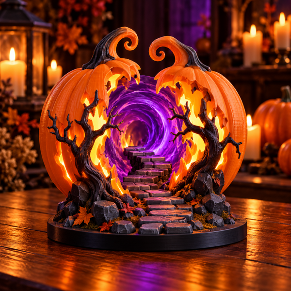 Portal de la Calabaza Iluminado 3D