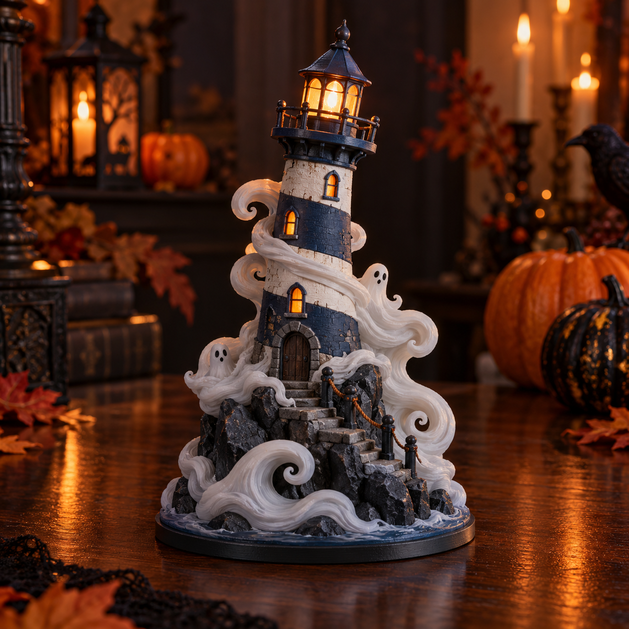 Faro de la Niebla Iluminado 3D