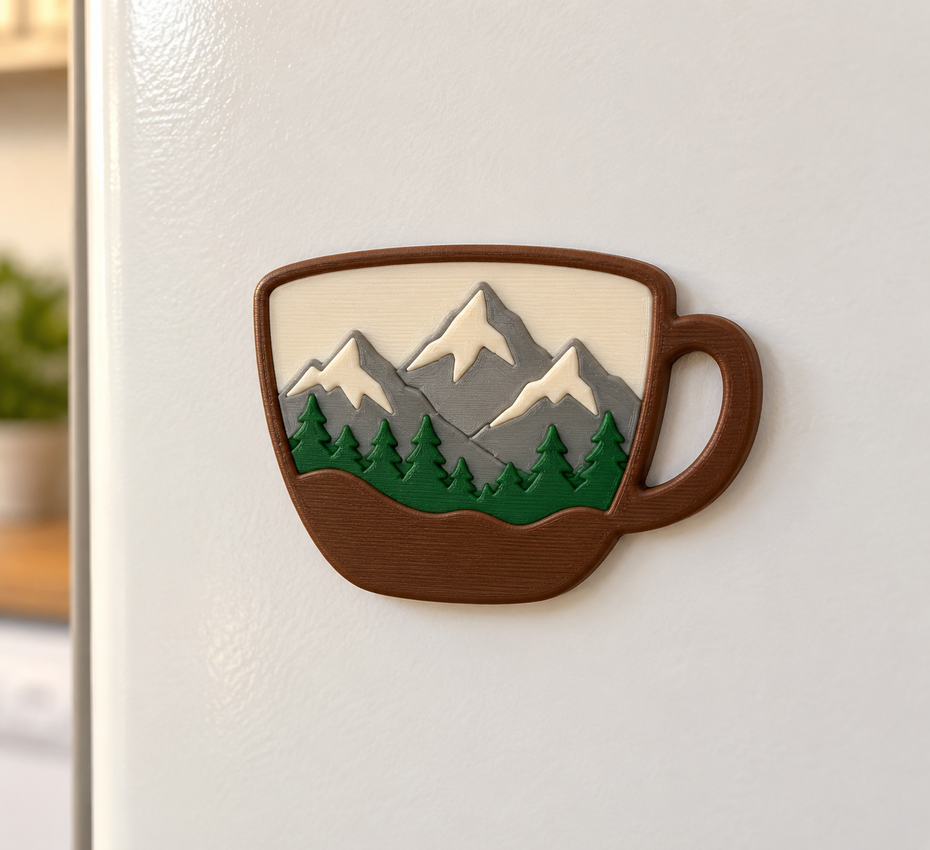 Imán Montaña Café 3D Personalizado