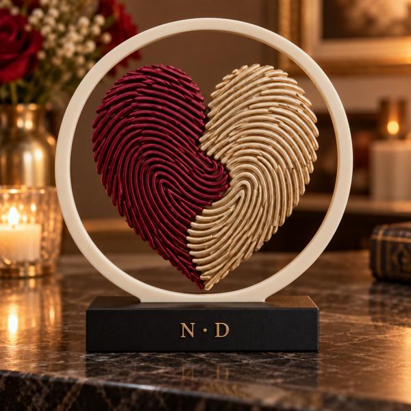 Corazón de Huellas Personalizado con Iniciales