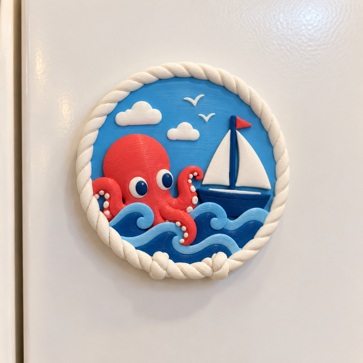 Imán Barco y Pulpo 3D Personalizado