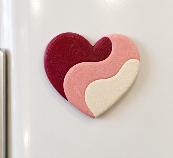 Imán Corazón Caminos 3D Personalizado