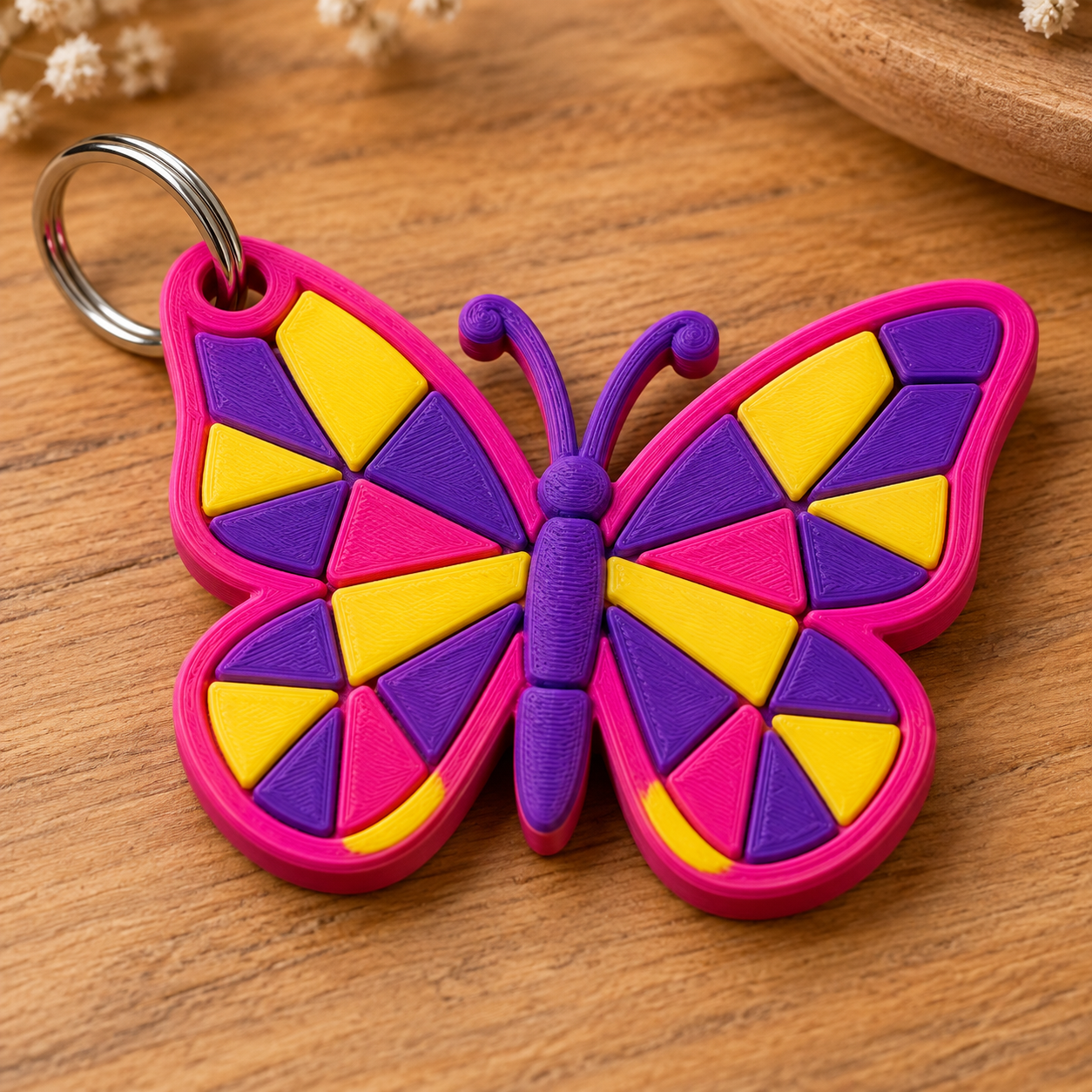 Llavero Mariposa Mosaico 3D