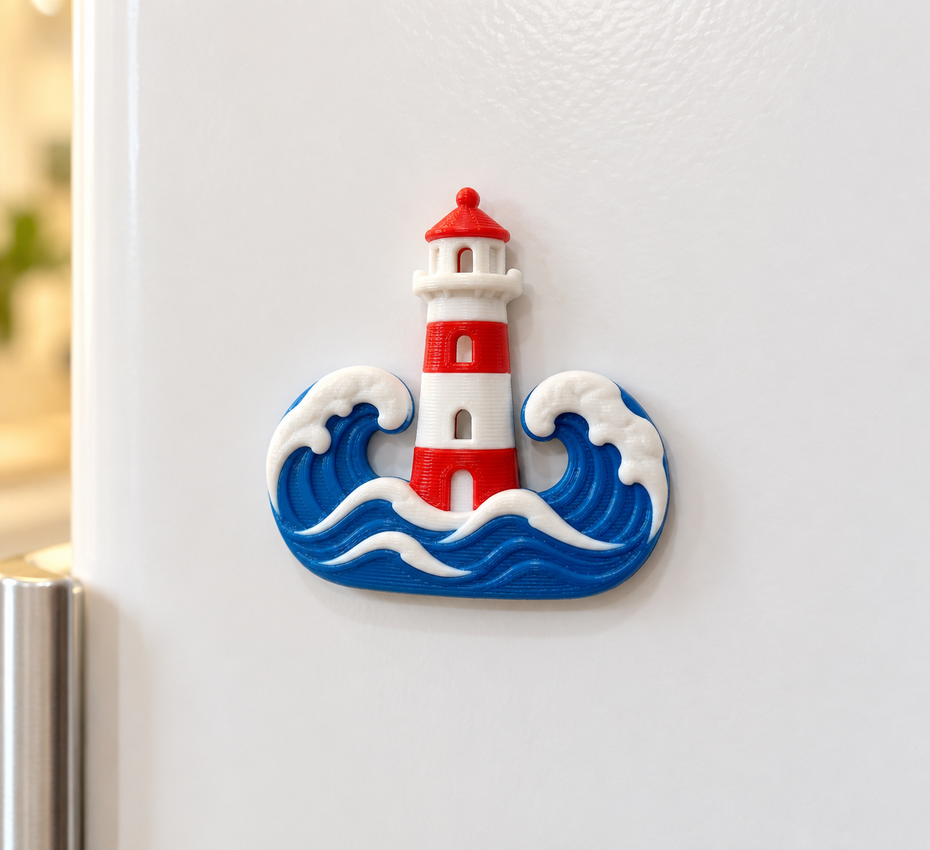 Imán Faro y Olas 3D Personalizado