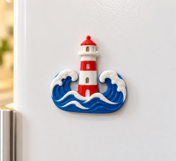 Imán Faro y Olas 3D Personalizado
