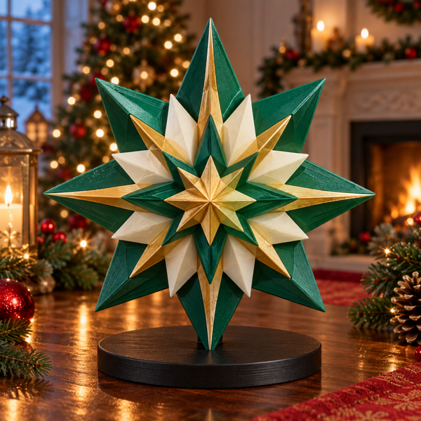 Estrella Origami Esmeralda 3D