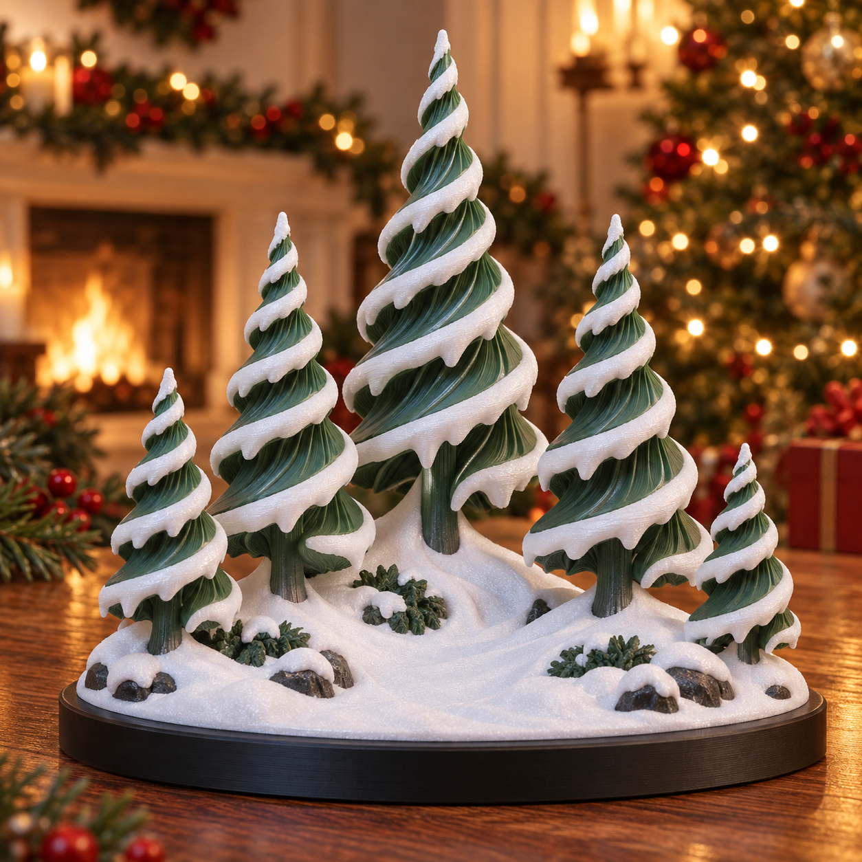 Bosque de Pinos Nevados 3D