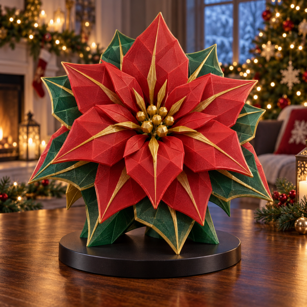 Flor de Pascua Geométrica 3D
