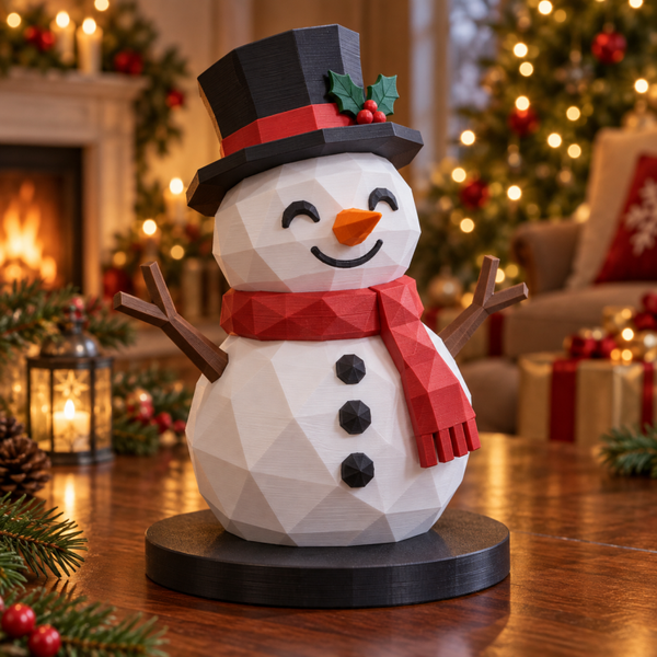 Muñeco de Nieve Geométrico 3D