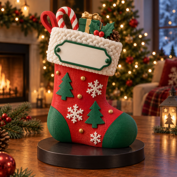 Calcetín Navideño Personalizable 3D